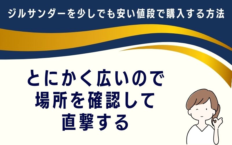 とにかく広いので場所を確認して直撃する